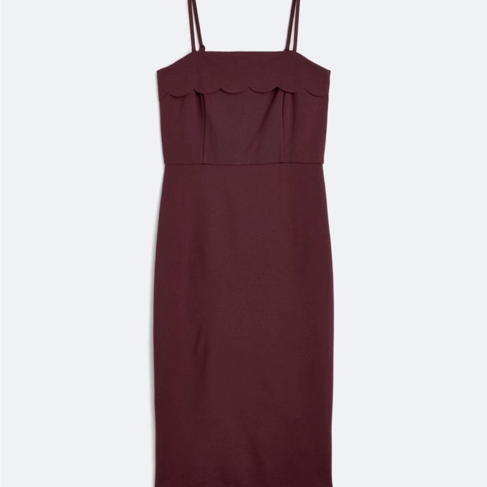 Nine Britton Burgundy Spaghetti Strap Midi Dress - Picture 6 of 7